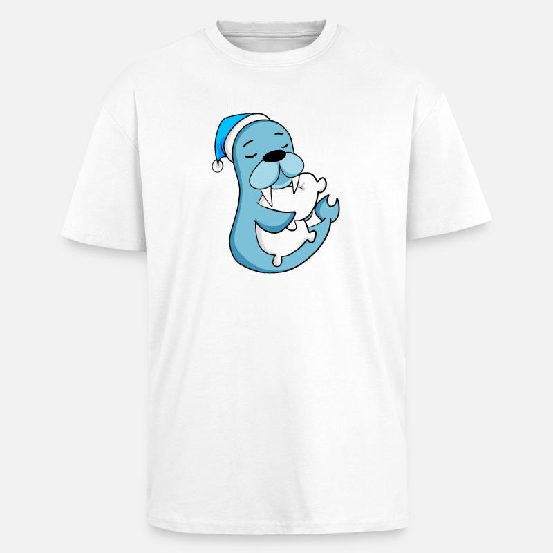 Seelöwe - Oversized Heavyweight Unisex T-Shirt - Weiß