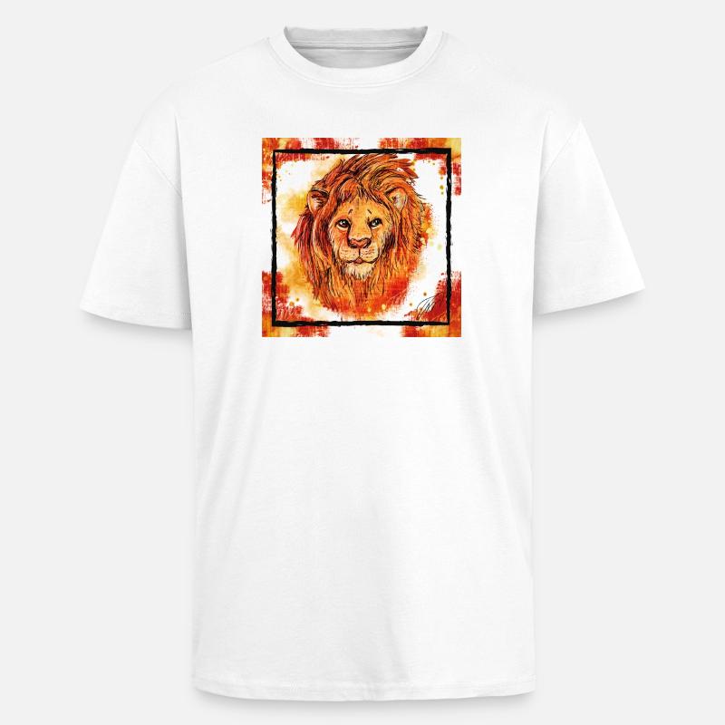 Der Rote Löwe - Oversized Heavyweight Unisex T-Shirt - Weiß