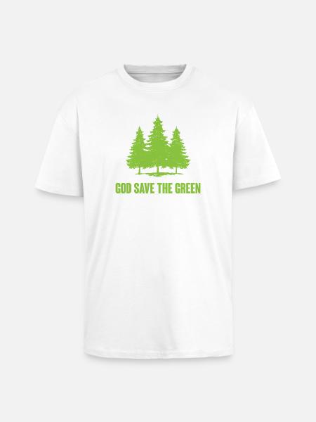 God Save The Green - Unisex Oversized Heavyweight T-shirt - white