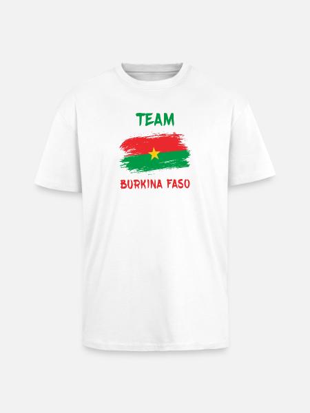 Team Burkina Faso flag design - Unisex Oversized Heavyweight T-shirt - white
