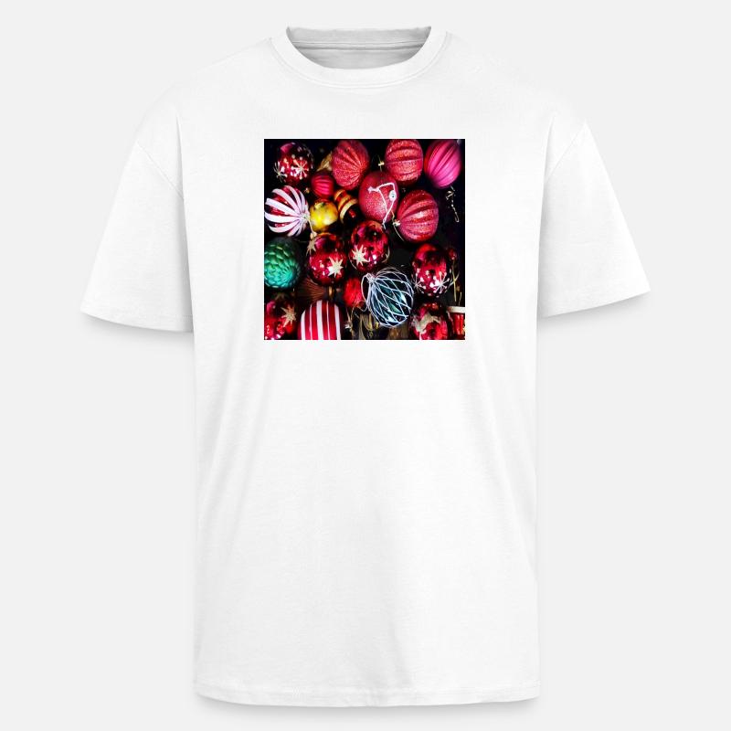 Christbaumkugeln - Weihnachtsdeko - Oversized Heavyweight Unisex T-Shirt - Weiß