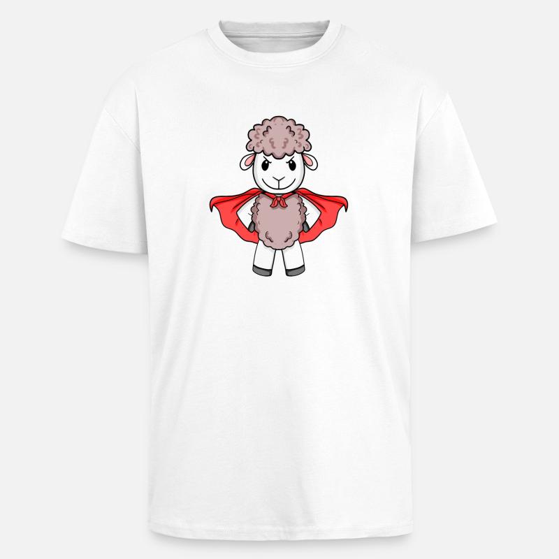 Super-héros de mouton - T-shirt unisexe oversize épais - blanc