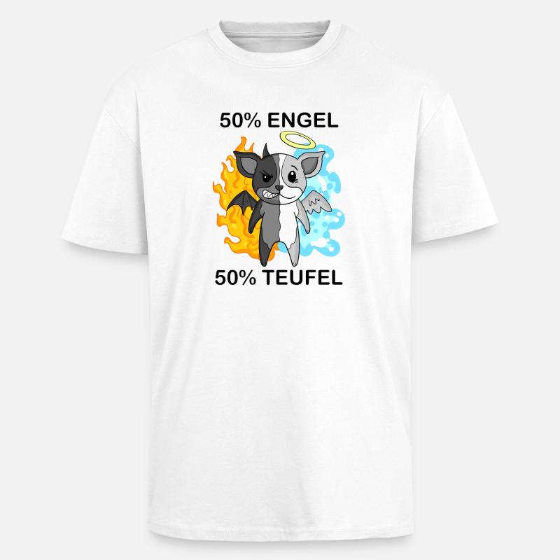 Hund Terrier - Engel und Teufel - Oversized Heavyweight Unisex T-Shirt - Weiß