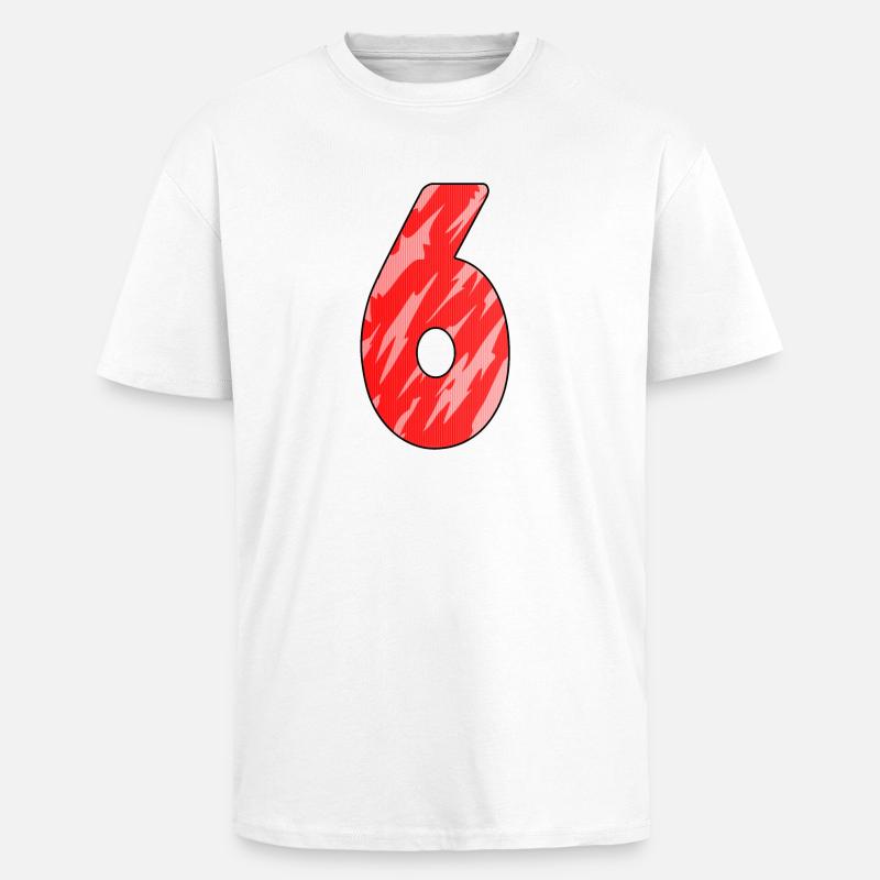 Numéro 6 - 6 ans - T-shirt unisexe oversize épais - blanc