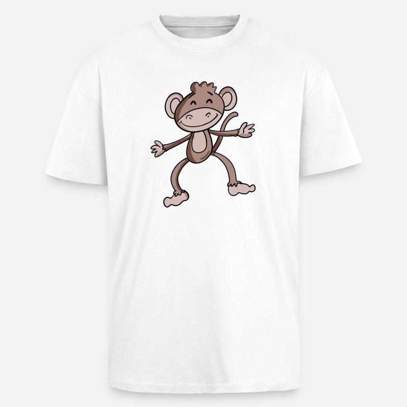 Cute monkey - Unisex Oversized Heavyweight T-shirt - white