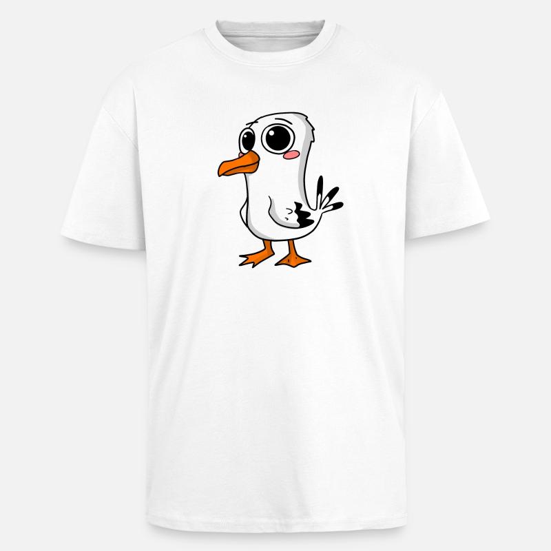 Mouette mignonne - T-shirt unisexe oversize épais - blanc