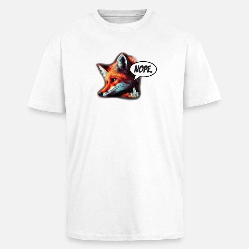 Fuchs Nope - Oversized Heavyweight Unisex T-Shirt - Weiß