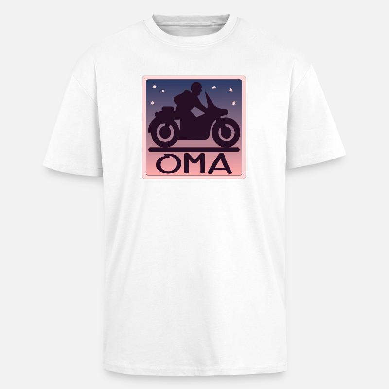 MOTORRAD OMA - GROßMAMA - Oversized Heavyweight Unisex T-Shirt - Weiß