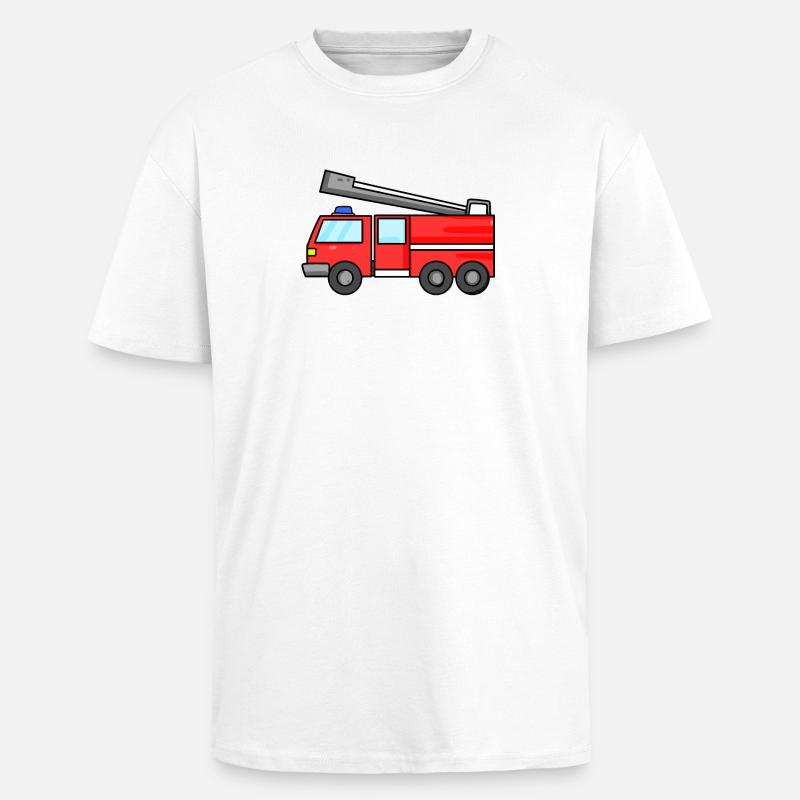 Fire Brigade Car - Unisex Oversized Heavyweight T-shirt - white