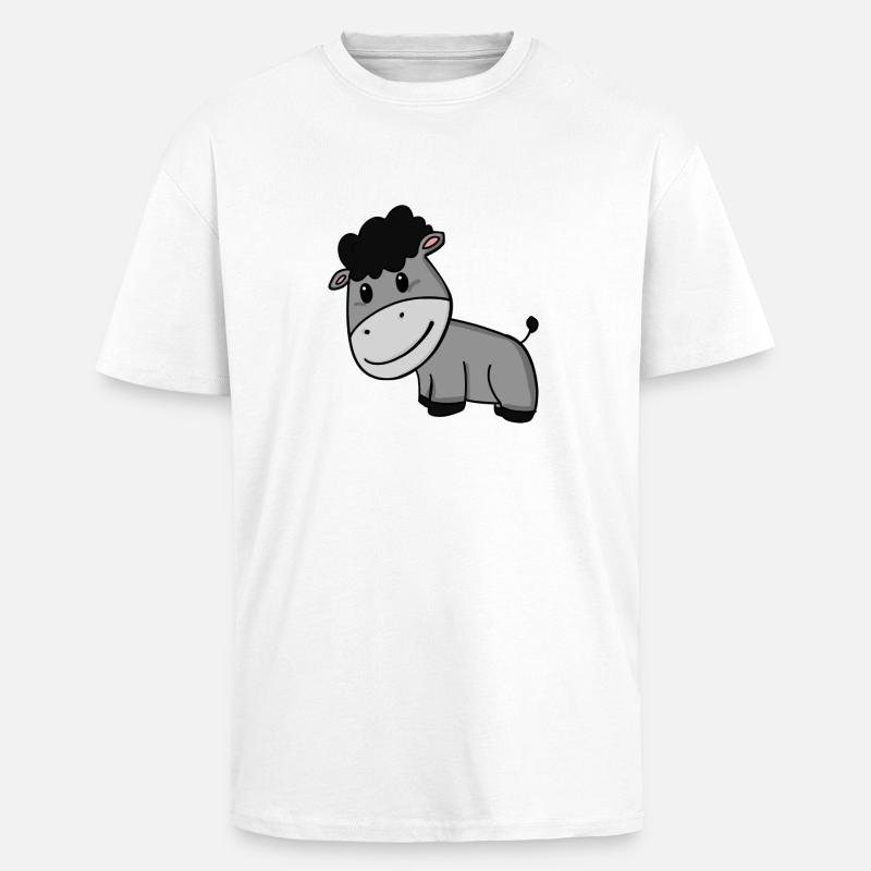 Esel - Oversized Heavyweight Unisex T-Shirt - Weiß