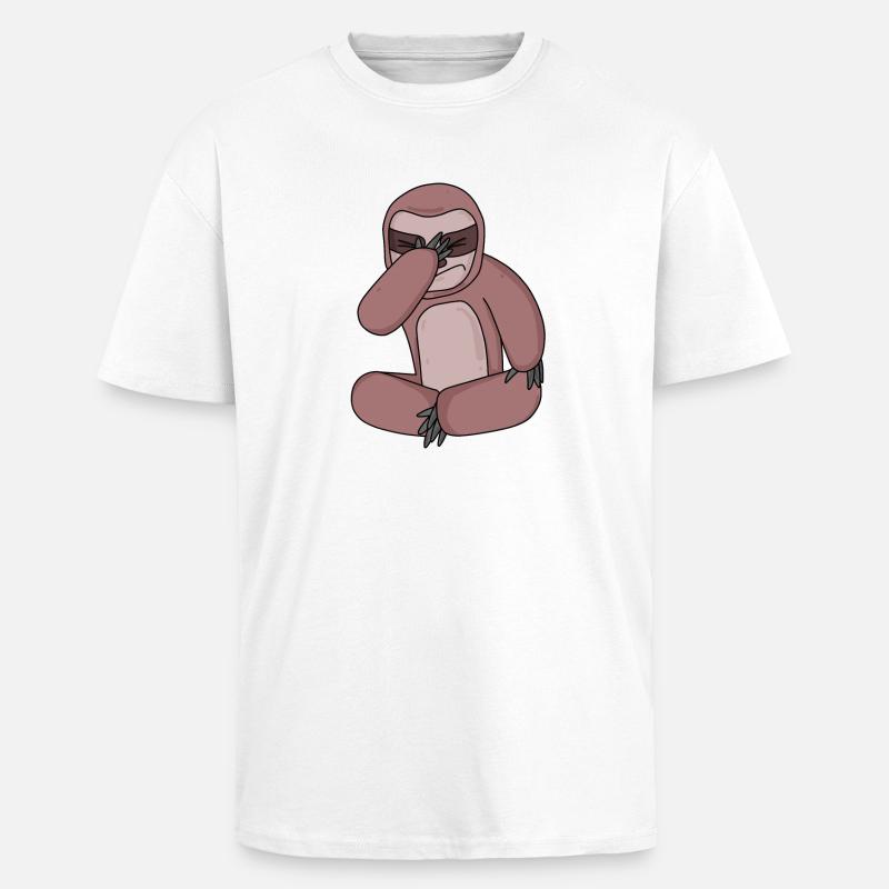 Faultier lustig - Oversized Heavyweight Unisex T-Shirt - Weiß