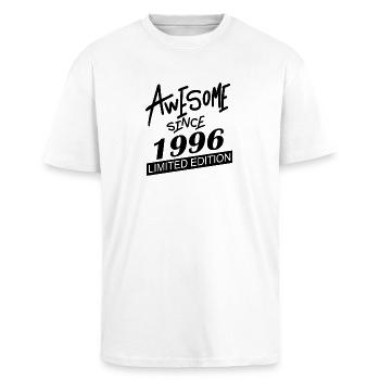 Fantastique depuis 1996 - né en 1996 - T-shirt unisexe oversize épais - blanc - Devant - Alina (178cm) & Michal (187cm)