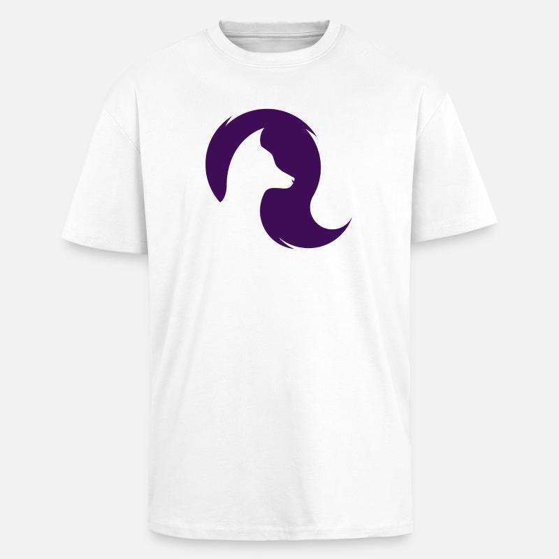 Wolfssilhouette - Oversized Heavyweight Unisex T-Shirt - Weiß