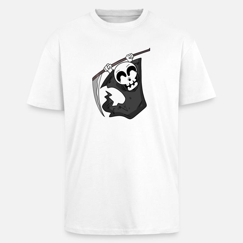 Sensenmann freut sich - Oversized Heavyweight Unisex T-Shirt - Weiß