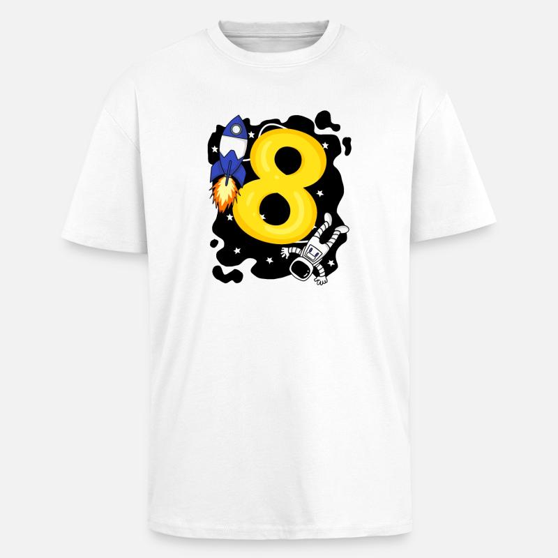 Garçon de 8 ans - T-shirt unisexe oversize épais - blanc