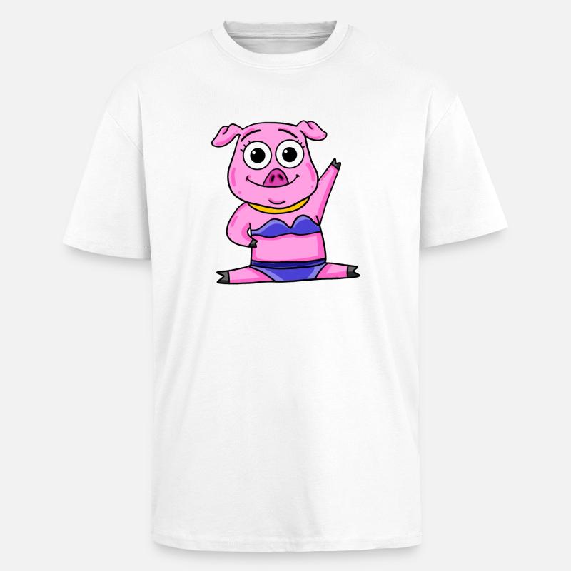Pig - Unisex Oversized Heavyweight T-shirt - white