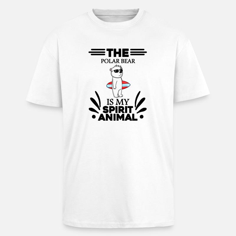 Eisbär Polarbär Bär - Oversized Heavyweight Unisex T-Shirt - Weiß