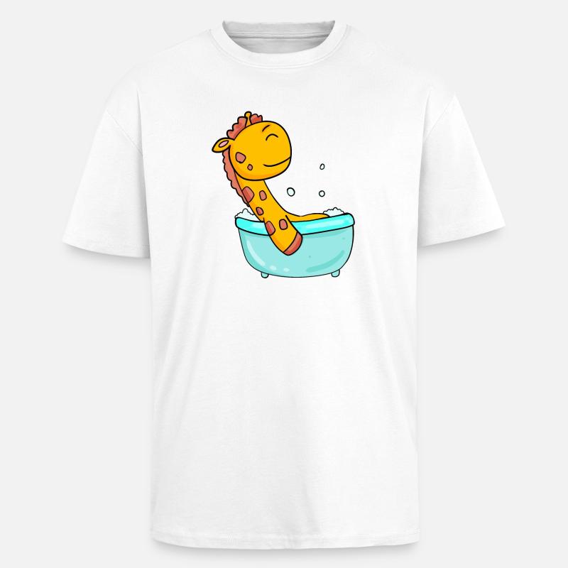 Giraffe - Oversized Heavyweight Unisex T-Shirt - Weiß