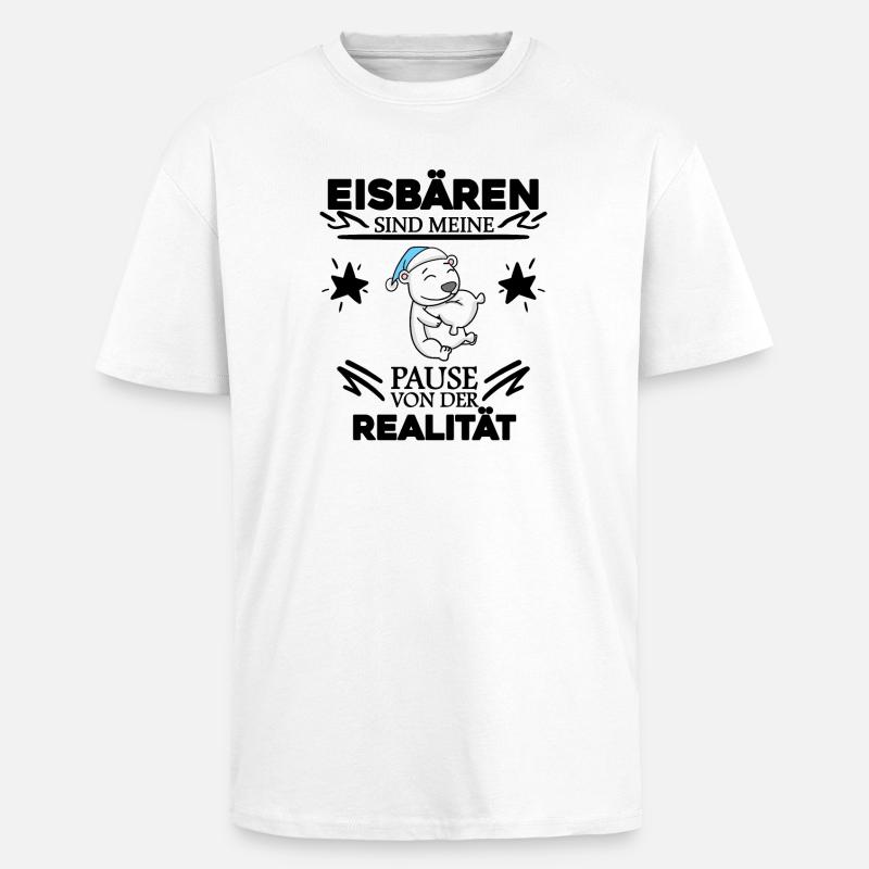 Eisbär - Oversized Heavyweight Unisex T-Shirt - Weiß