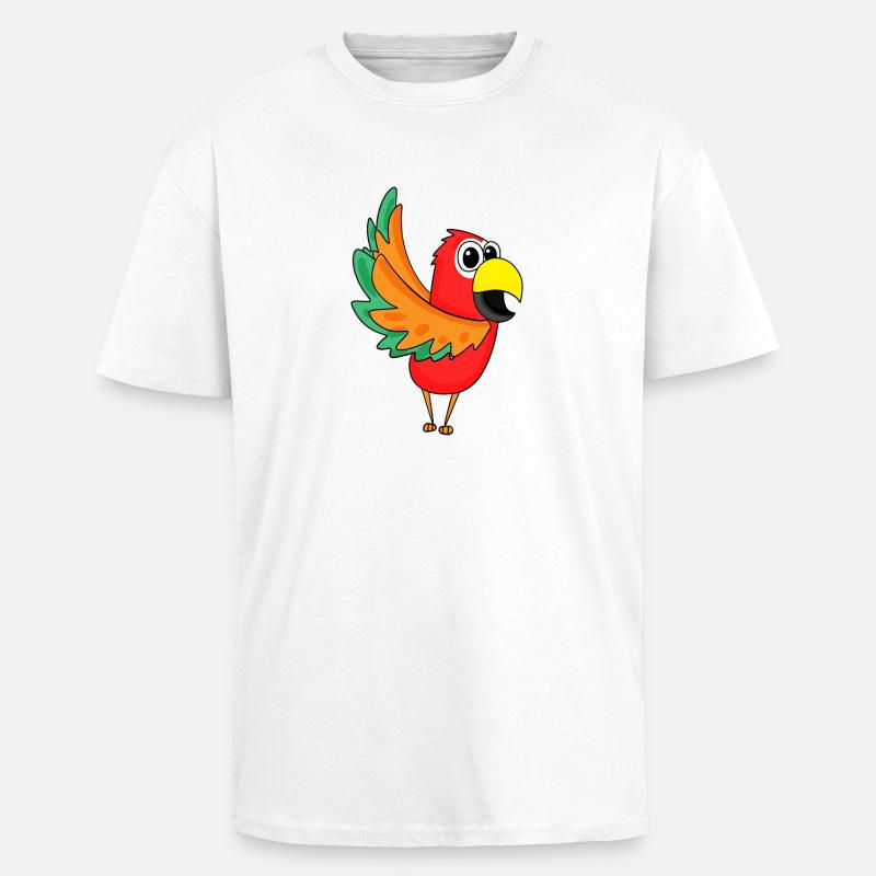 Papagei Dschungel - Oversized Heavyweight Unisex T-Shirt - Weiß