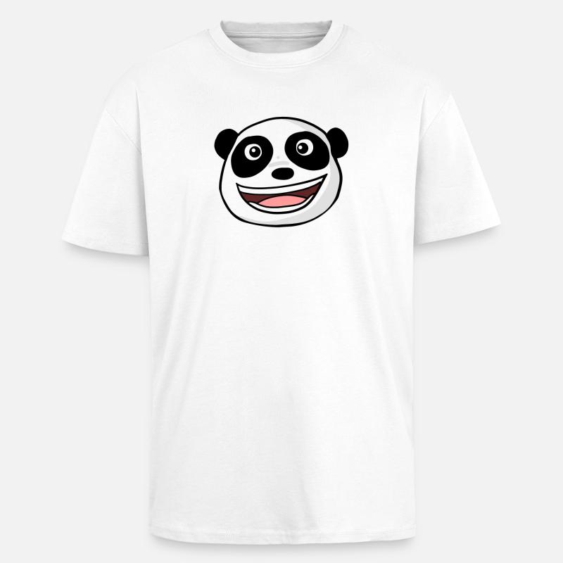 Panda Kopf - Oversized Heavyweight Unisex T-Shirt - Weiß