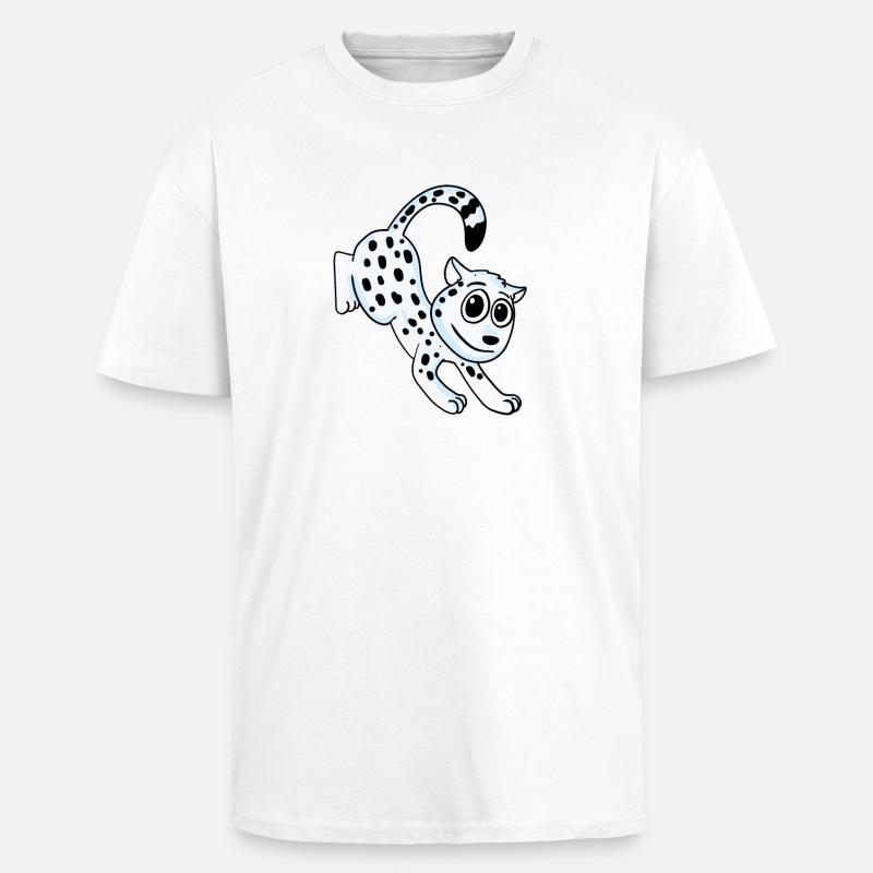Snow Leopard Leopard - Unisex Oversized Heavyweight T-shirt - white