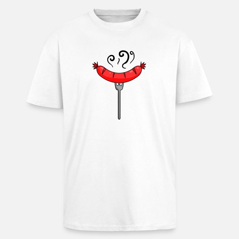 Wurst Currywurst Fleisch Bratwurst Grillwurst - Oversized Heavyweight Unisex T-Shirt - Weiß