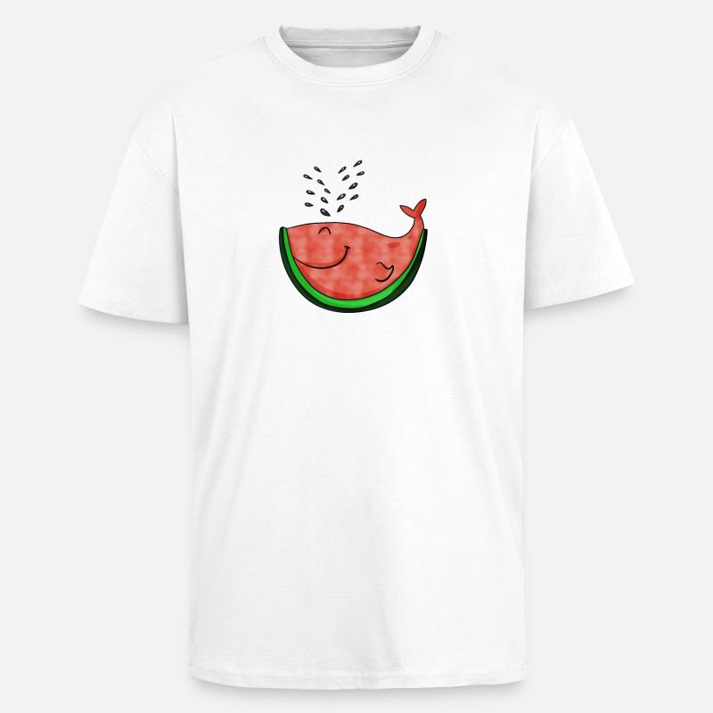 Wassermelone Wal Geschenk - Oversized Heavyweight Unisex T-Shirt - Weiß