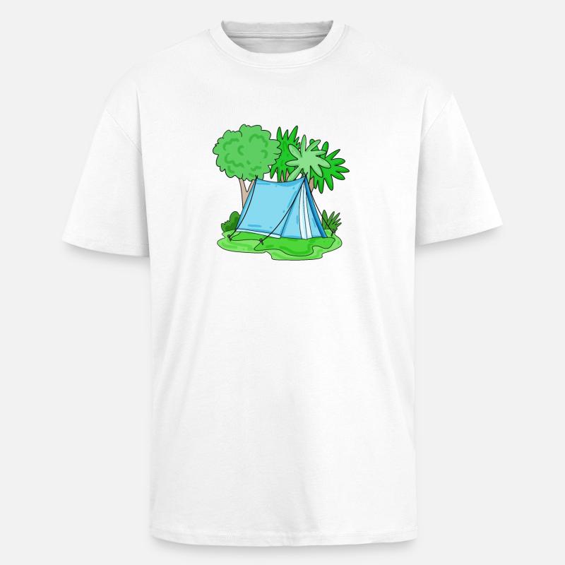 Zelt hellblau - Oversized Heavyweight Unisex T-Shirt - Weiß