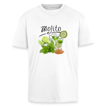 Mojito Drink ART - Oversized Heavyweight Unisex T-Shirt - Weiß - Vorne - Alina (178cm) & Michal (187cm)