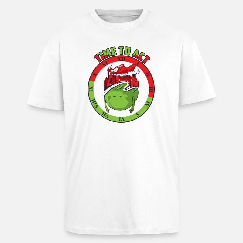 Changement climatique, il est temps d’agir - T-shirt unisexe oversize épais - blanc