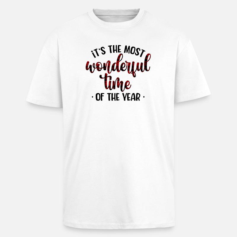 Crimson Plaid Script - Unisex Oversized Heavyweight T-shirt - white