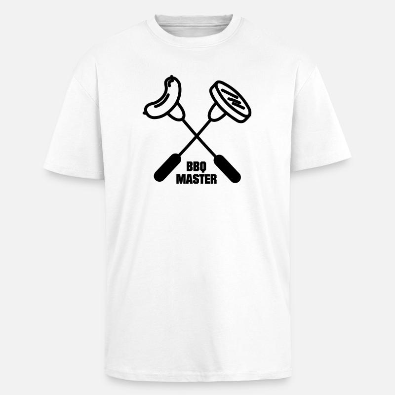 BBQ master avec deux fourchettes croisées - T-shirt unisexe oversize épais - blanc