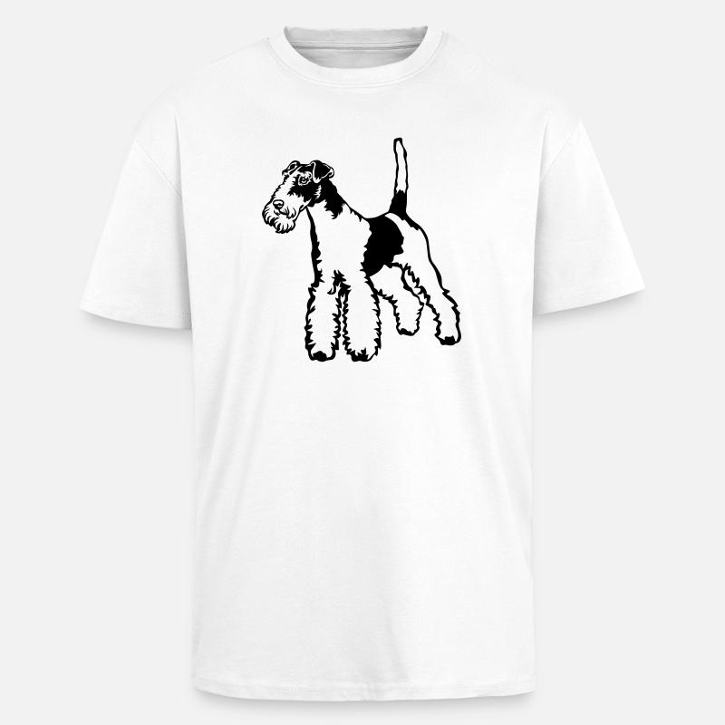 Fox-terrier - T-shirt unisexe oversize épais - blanc