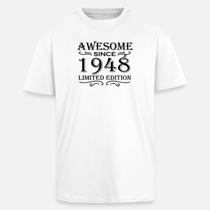 1948 - T-shirt unisexe oversize épais - blanc