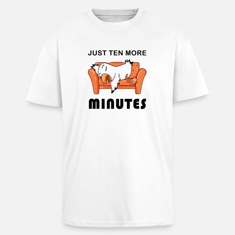 Plus que dix minutes - T-shirt unisexe oversize épais - blanc