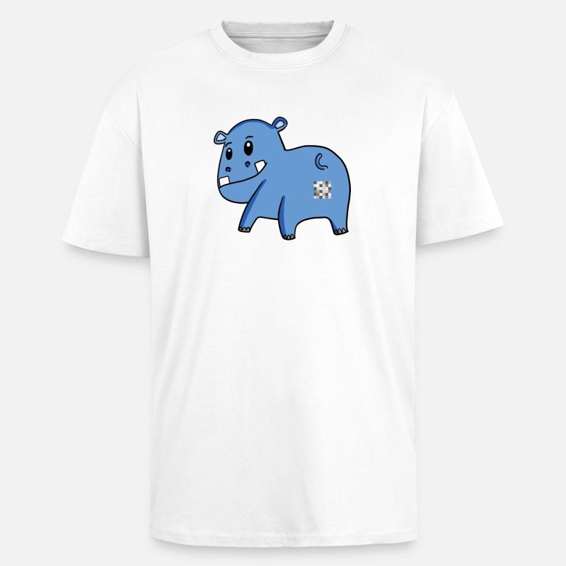 Nilpferd Arsch - Nilpferd Hintern - Oversized Heavyweight Unisex T-Shirt - Weiß