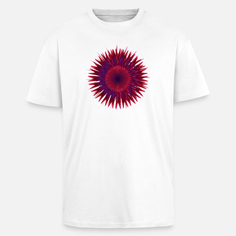 Vektor Blume - Oversized Heavyweight Unisex T-Shirt - Weiß