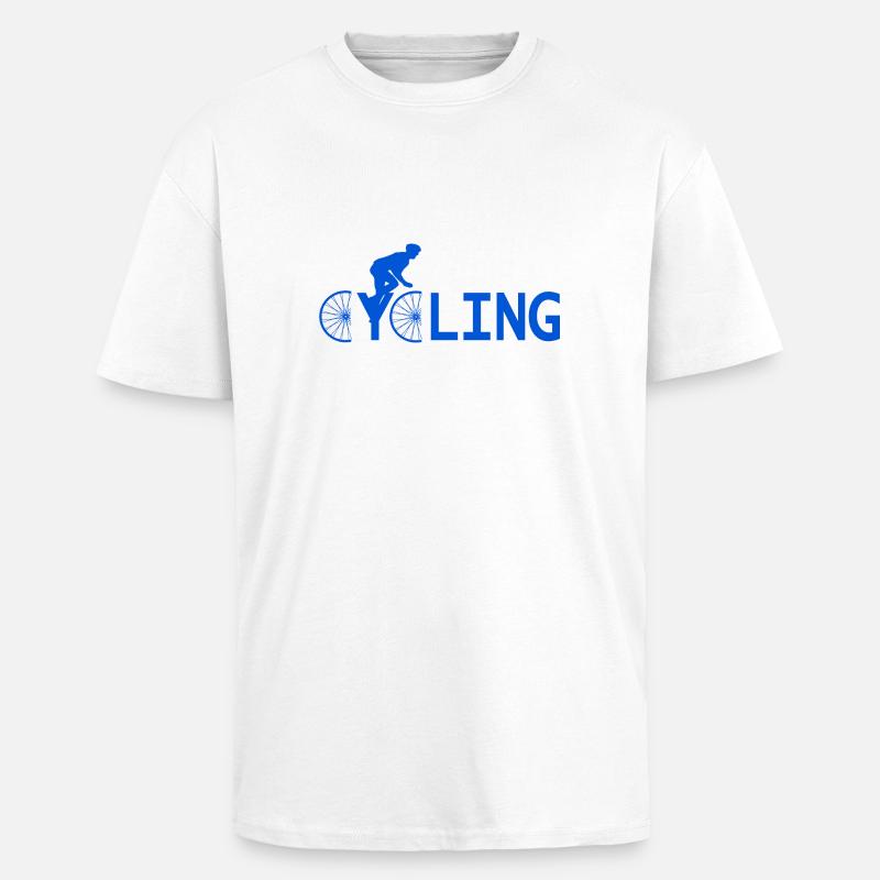 Radfahren - Oversized Heavyweight Unisex T-Shirt - Weiß