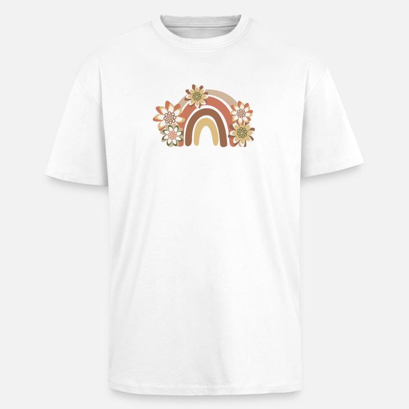Rainbow Boho, Bohème - T-shirt unisexe oversize épais - blanc