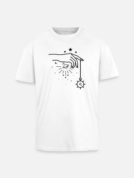 Midnight Dot Minimalist Tee - Unisex Oversized Heavyweight T-shirt - white