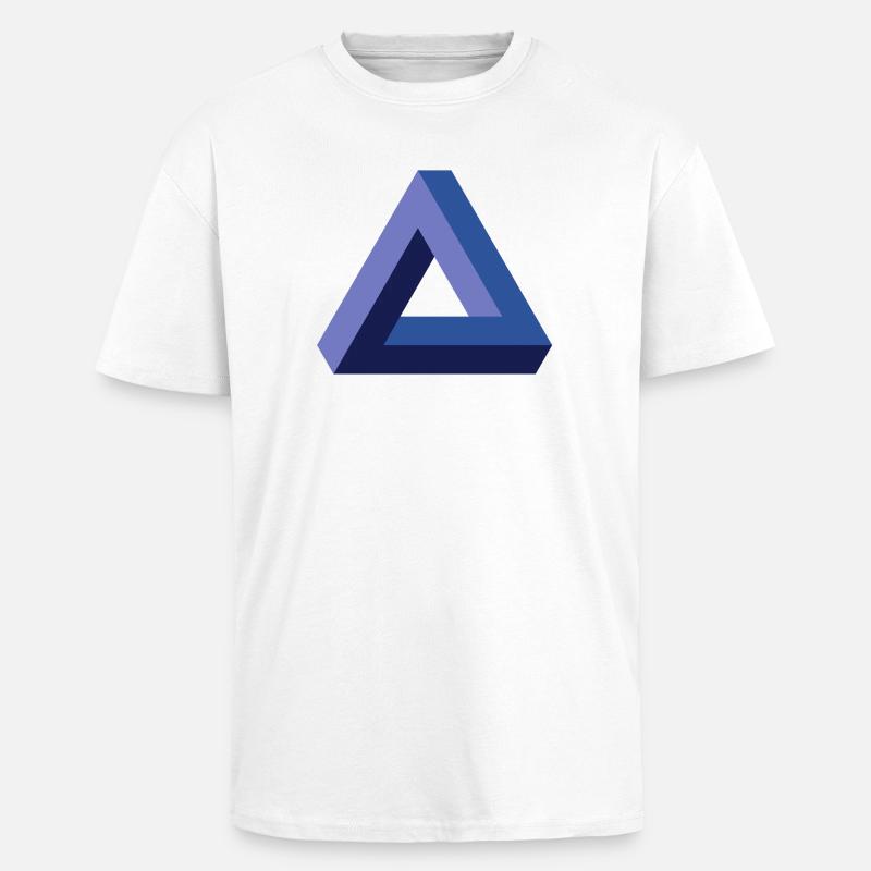 Optical illusion triangle - Unisex Oversized Heavyweight T-shirt - white