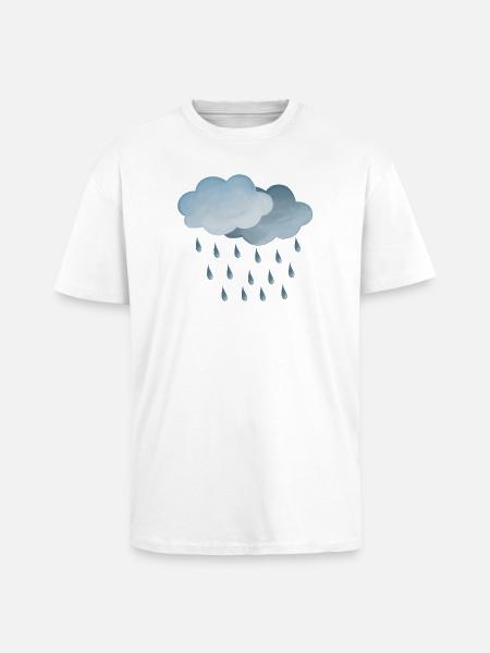 Weather Rain-Clouds Symbol - Unisex Oversized Heavyweight T-shirt - white
