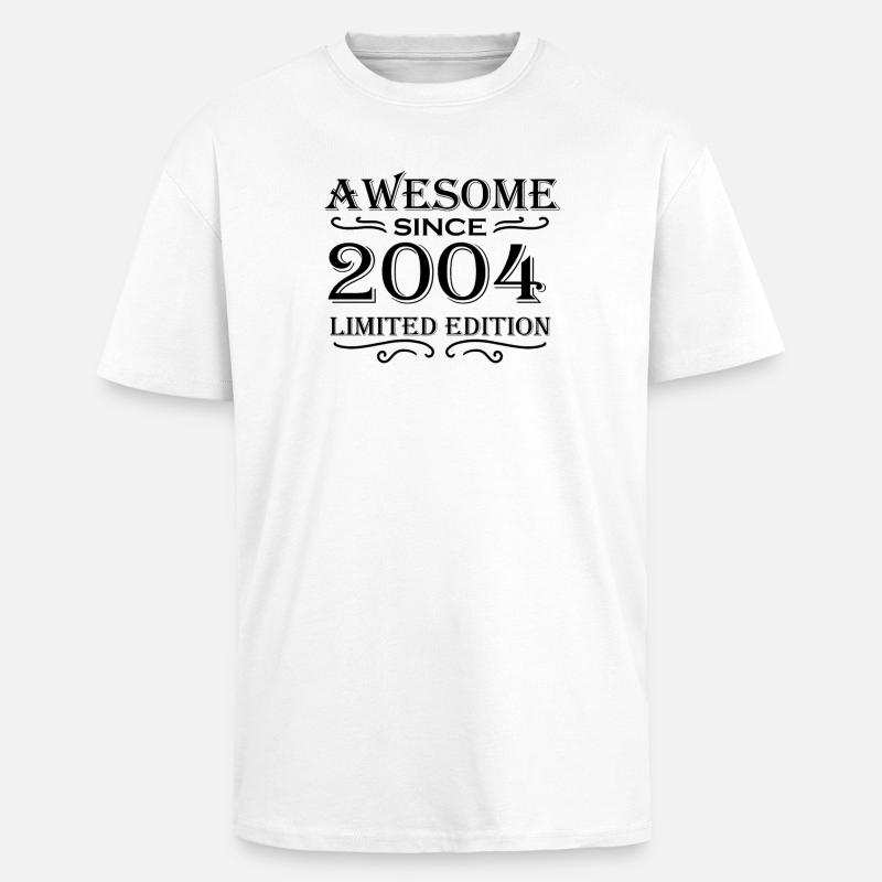 2004 - Né en 2004 - T-shirt unisexe oversize épais - blanc