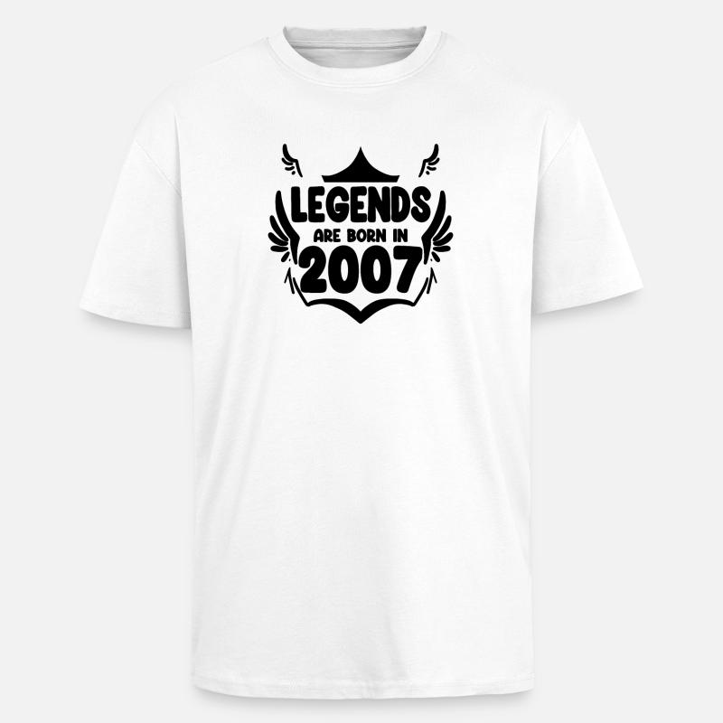 2007 - Born 2007 - Unisex Oversized Heavyweight T-shirt - white