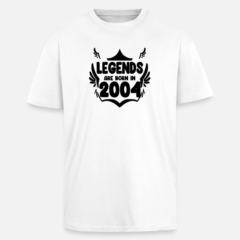 2004 - Né en 2004 - T-shirt unisexe oversize épais - blanc