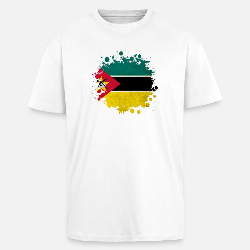 Design du drapeau du Mozambique - T-shirt unisexe oversize épais - blanc