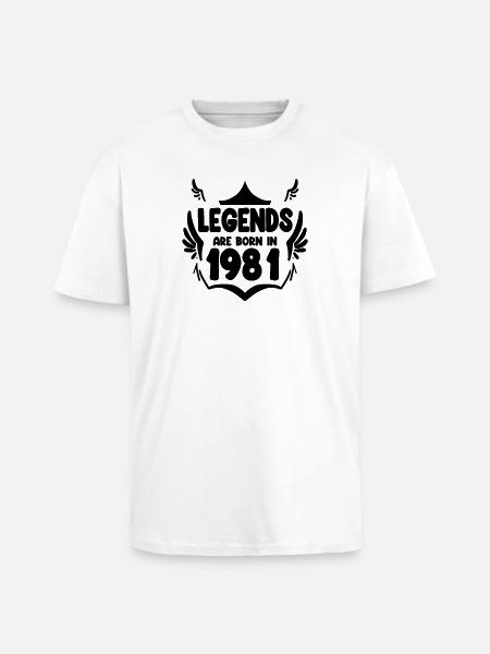 1981 - Born 1981 - Unisex Oversized Heavyweight T-shirt - white