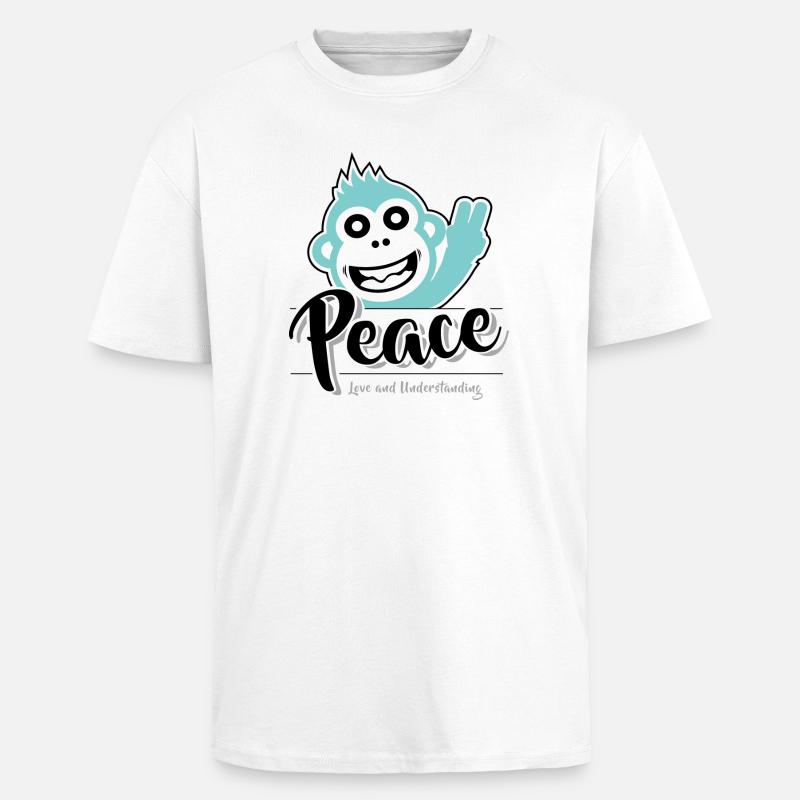 Frieden, Liebe und Verständnis - Oversized Heavyweight Unisex T-Shirt - Weiß