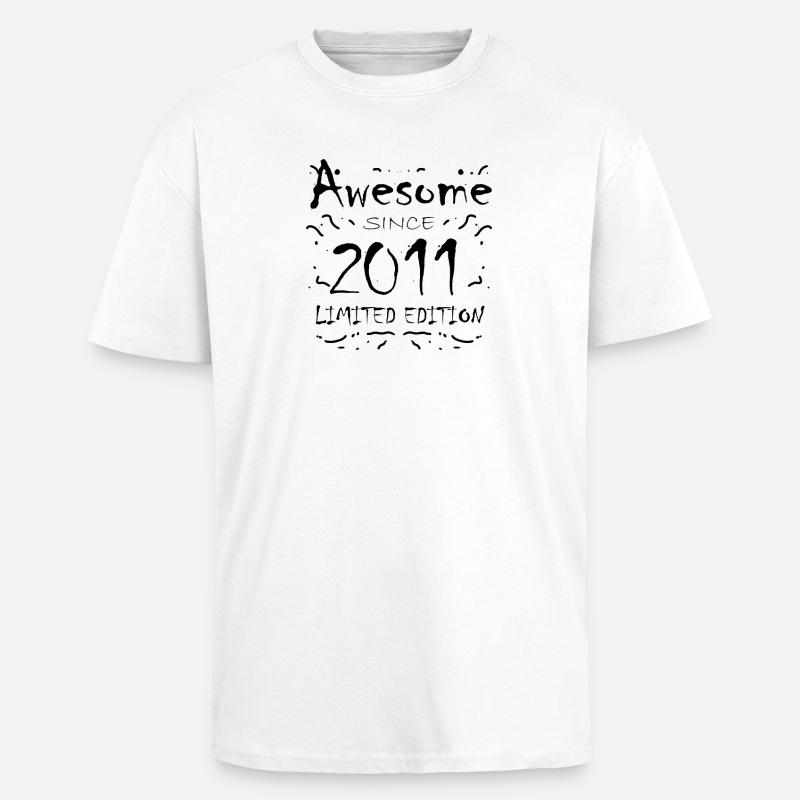 2011 - Born 2011 - Unisex Oversized Heavyweight T-shirt - white